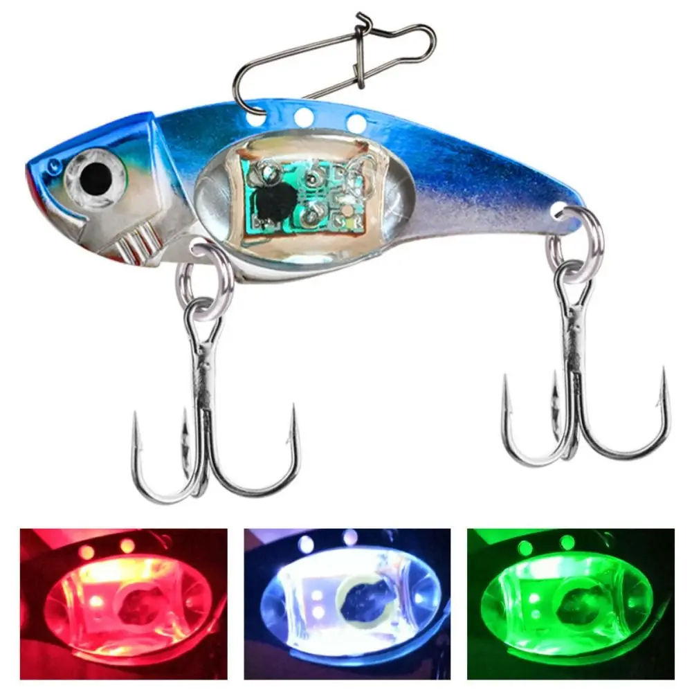 Señuelo suave Artificial LED subacuático para lubina, cebo suave de doble Color, luz intermitente LED, Señuelos de pesca de 5cm, aparejos de pesca - imagen 3