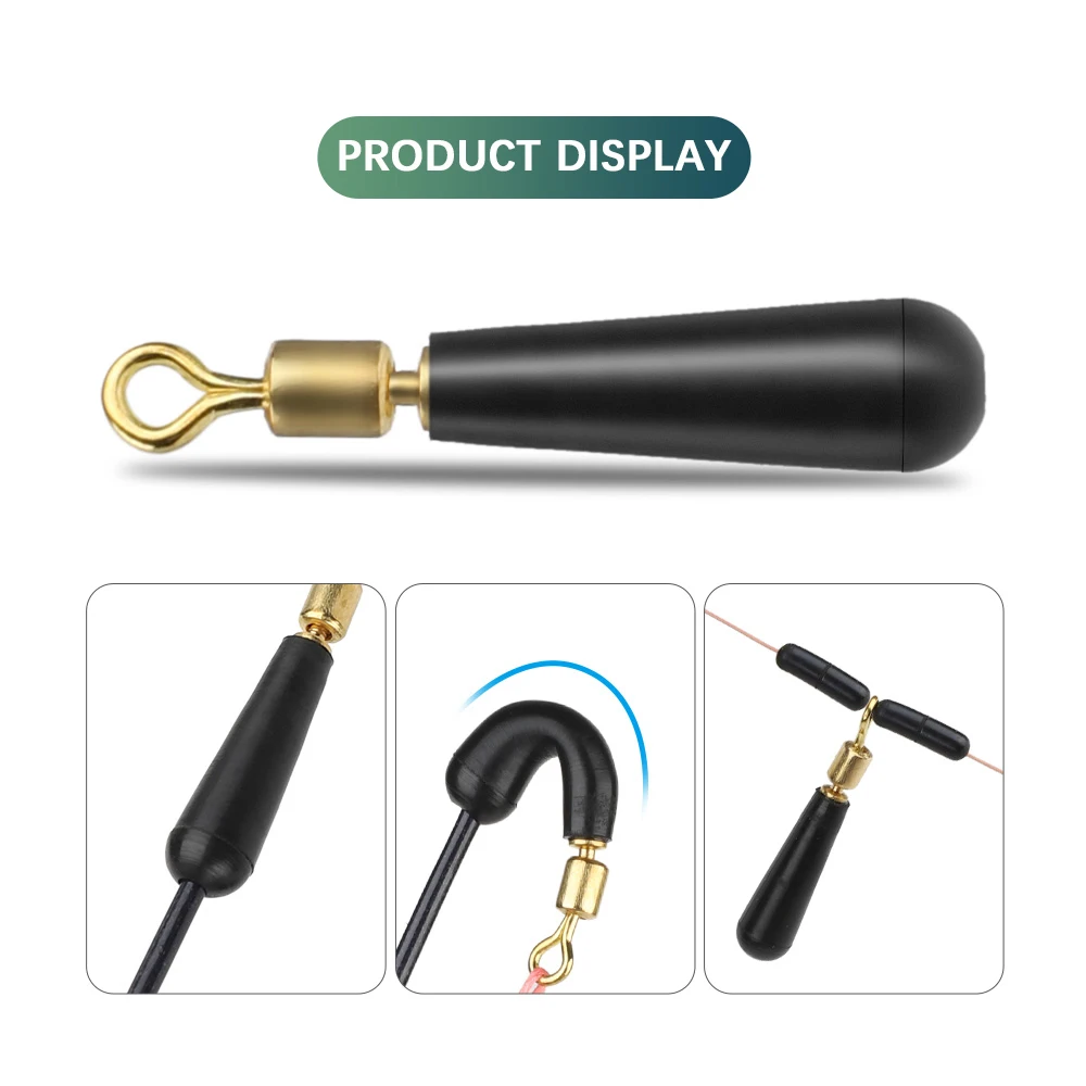 DNDYUJU 50 Uds flotadores de pesca de deriva de alta calidad asiento cabeza de cobre Bobber de goma para flotador de pesca asiento de boya de rotación