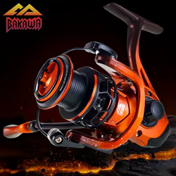 Carrete giratorio BAKAWA, carretes de pesca, accesorios de pesca serie 1000 2000 3000, equipo de pesca, línea de Metal 5,2: 1, productos de pesca