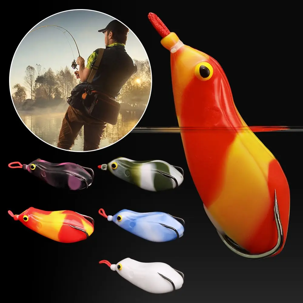 Señuelo biónico de rana Artificial de plástico con ojos 3D de 14g, anzuelos de pesca, anzuelos de rana - imagen 2