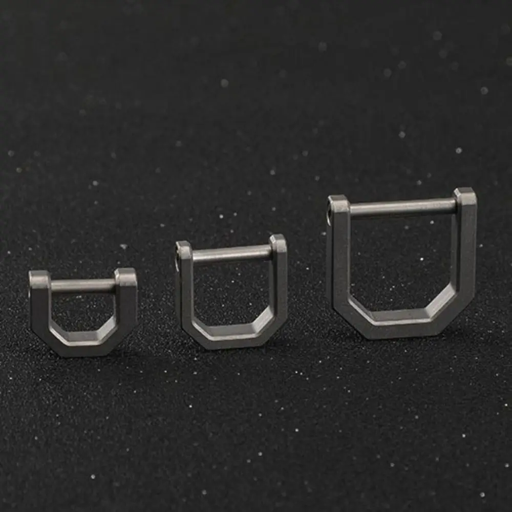 Nuevo Mosquetón portátil de aleación de titanio, 10 estilos, Mini grapas de arco D, hebillas para herradura, herramienta para exteriores - imagen 4