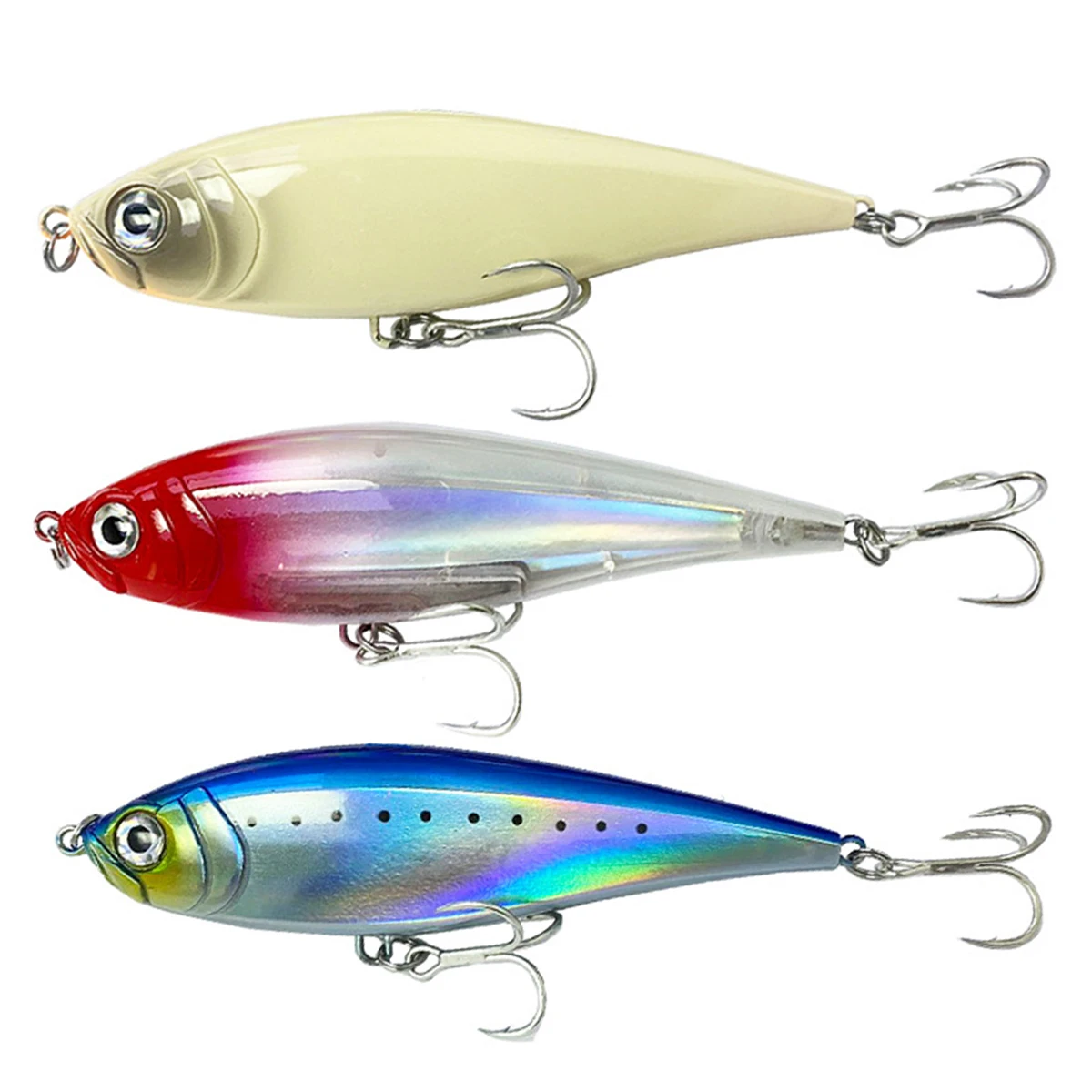 13cm 48g 3D cebo Twitch costero Señuelos de Pesca trucha de agua salada señuelo cebo de fundición larga lápiz Pesca atún lubina Minnow Wobblers - imagen 5