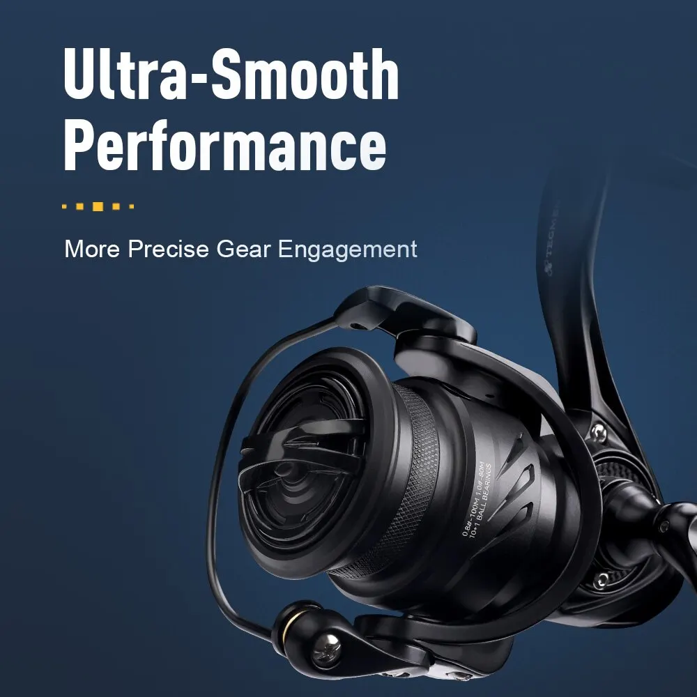 Kingdom Tegmen-Carretes de pesca giratorios 5,2: 1 6,2: 1 143g, Ratio de engranaje de alta velocidad, fibra de carbono ligera, arrastre del cuerpo 10 + 1, cantidad de rodamientos - imagen 5