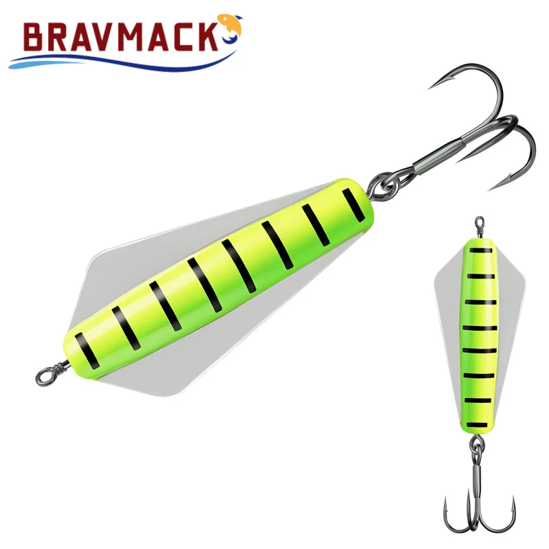 BRAVMACK Señuelos de pesca cuchara del diablo cebos duros 13,5 cebos giratorios agua salada agua dulce plantilla de Metal biónico aparejos de pesca de mar