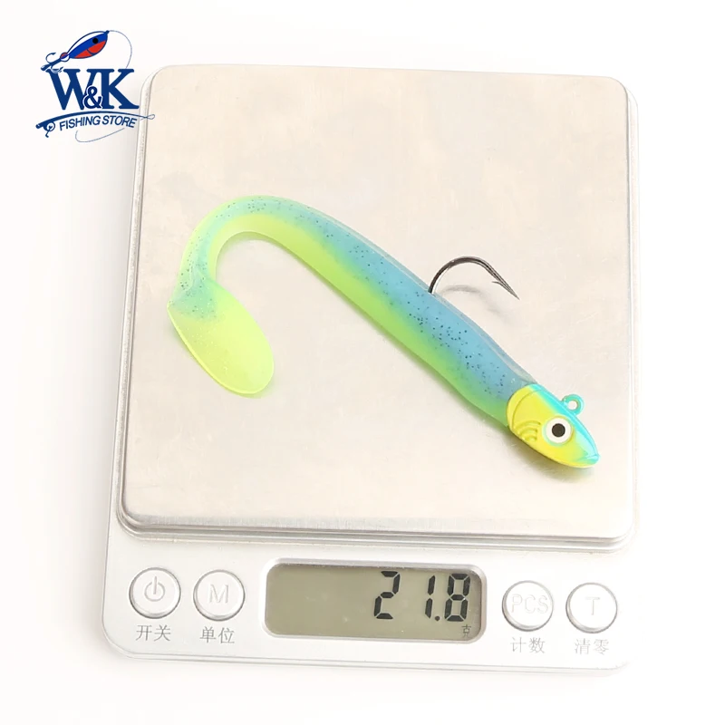 Señuelo de pesca costera, sábalo de Anguila de 4 "para pesca de Lucio y caña de mar, anzuelo de anzuelo de 15g 2 0, protector de señuelo para Ka - imagen 4