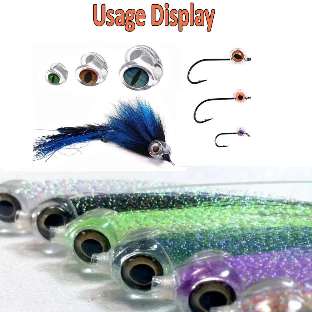 Wifreo-cebos de pesca de agua salada, 100 unidades, 3D, Ojos de pez epoxi, serpentinas para atar moscas de ojo de dragón, cebos Crankbaits Minnow - imagen 3