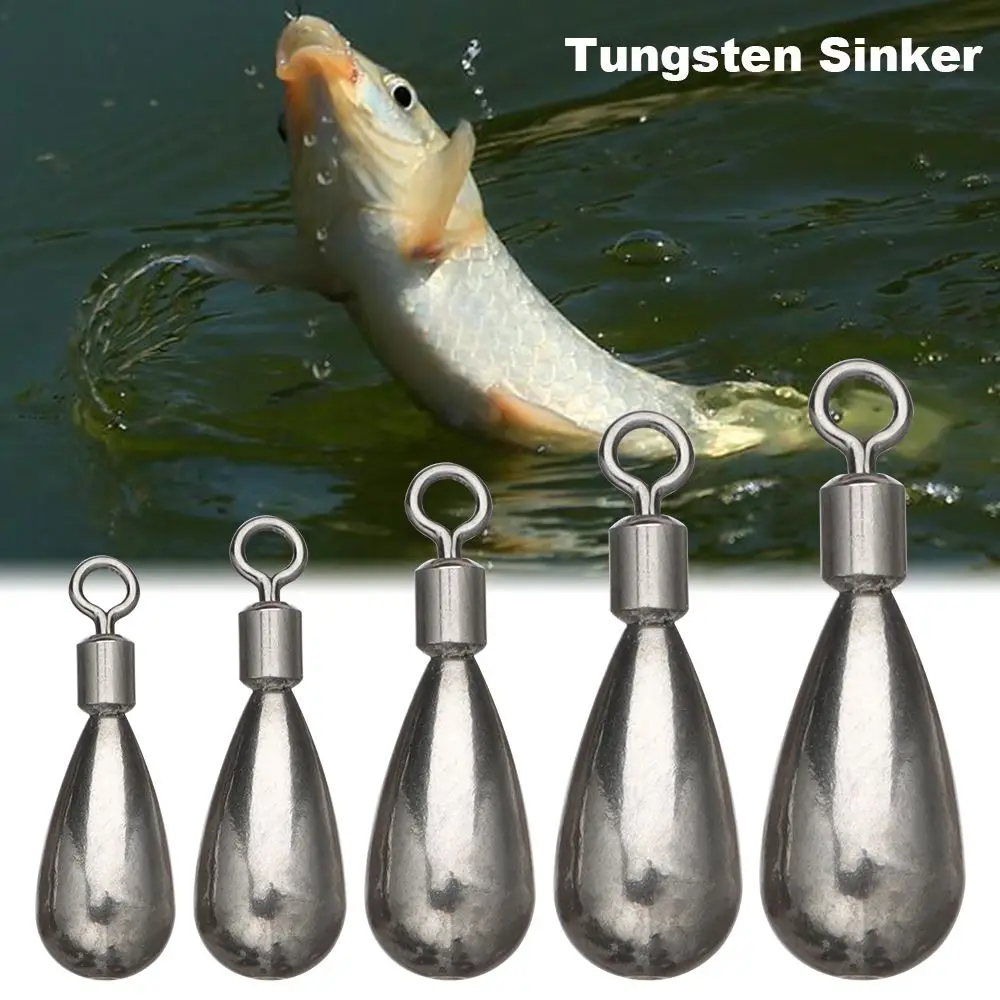 Plomos de tungsteno para pesca, 1 unidad, 0,9g-28g, pesas para pesca de lubina, Conector de línea, accesorios de aparejos - imagen 2