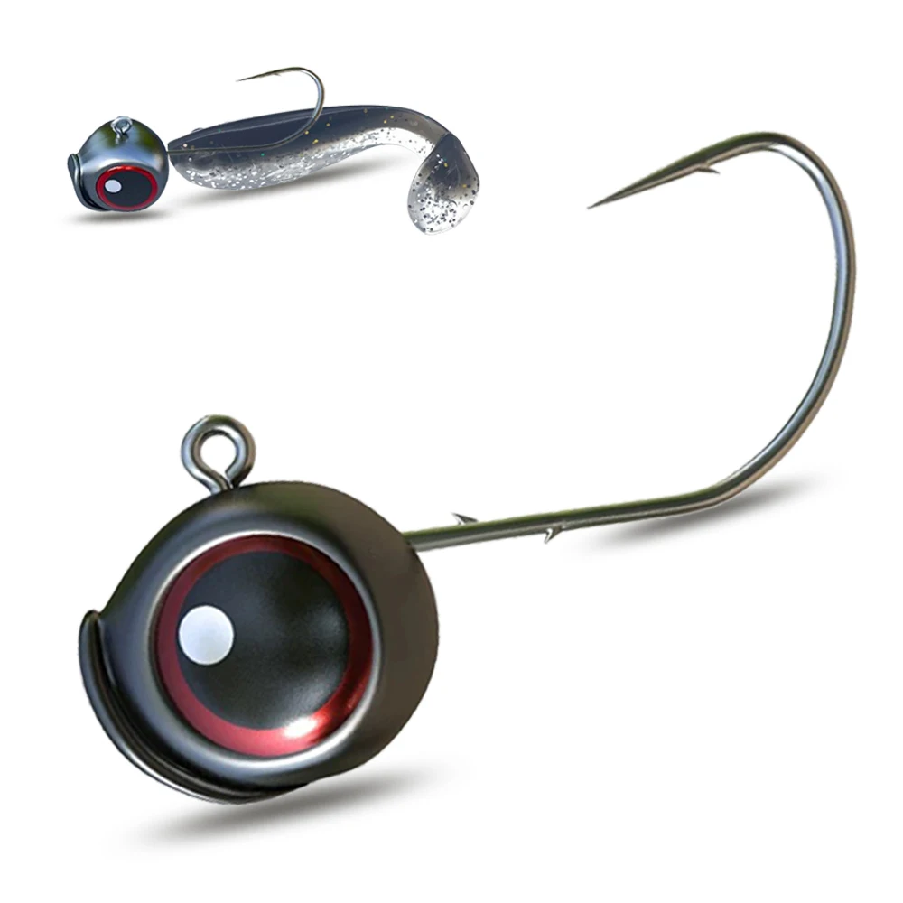 Anzuelos con cabeza de anzuelo, 10/20 piezas, 2,5g, 3,5g, 5g, vástago, raíz de púas, aparejo Ned, ojo de pez grande, pesca, cola en T, Kit de señuelo suave, aparejos, anzuelo