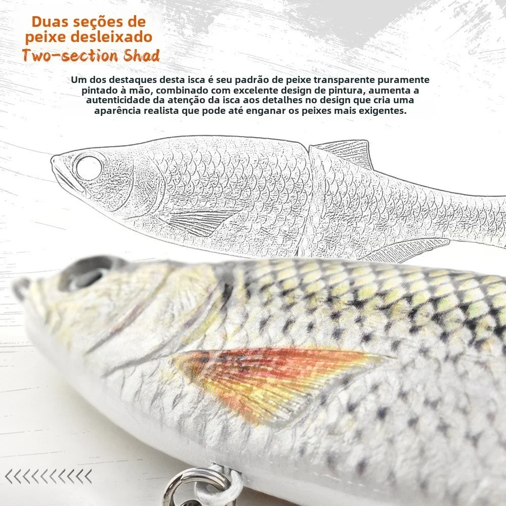 Swimbait 3D articulado acción S – Señuelo duro hundimiento lento - imagen 4