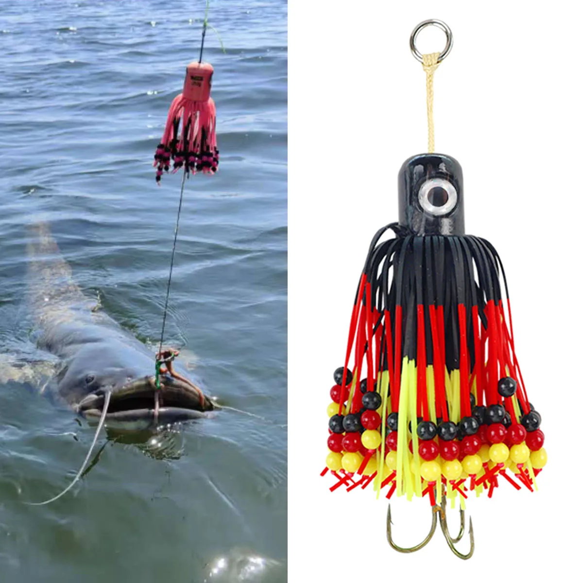 Tairubber señuelo Teaser bagre pesca Cronk mar cebo de pesca Artificial barco 100g 150g faldas de goma aparejos de bagre - imagen 3