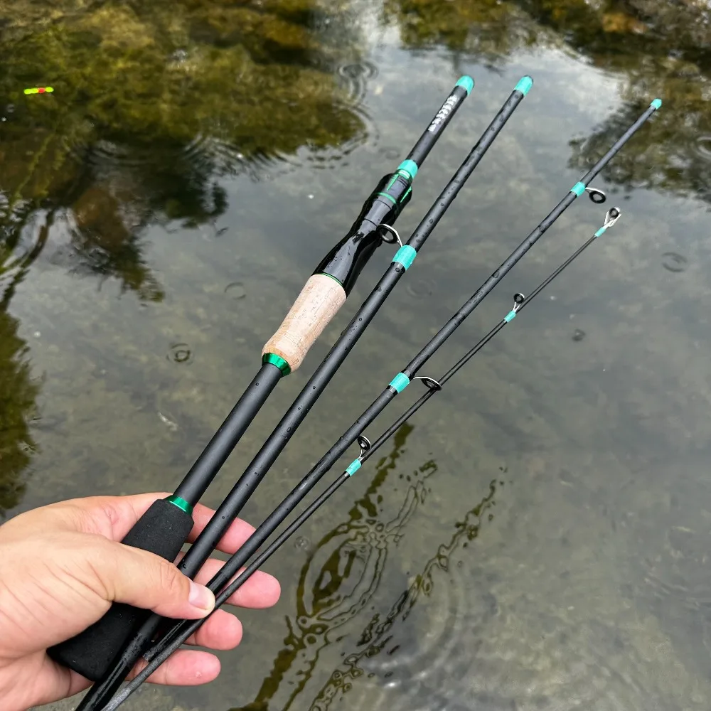 Cañas de pescar con señuelo Micro de 1,8/2,1 m, caña de viaje giratoria de carbono para Baitcasting con mango de EVA, señuelo WT 3,5g-15g, pesca de trucha y Lucio - imagen 5