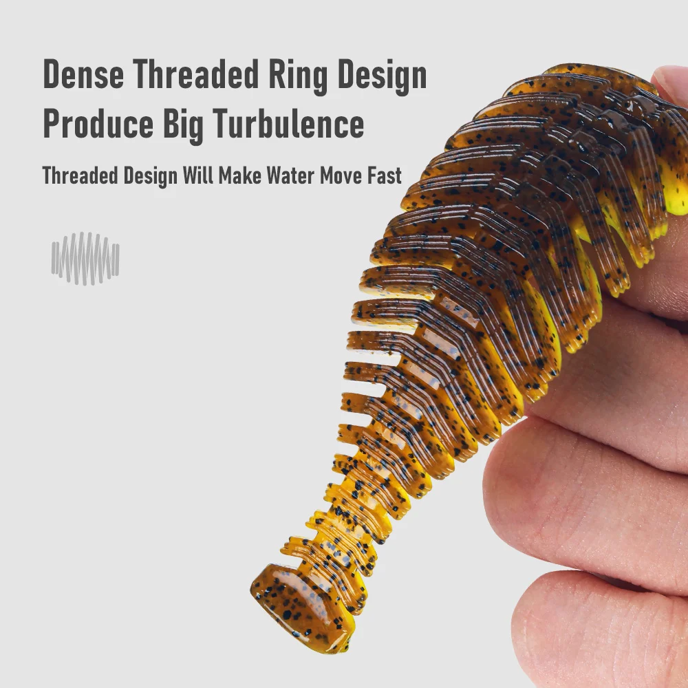 Señuelo de Pesca Kingdom gusano suave 3 unids/bolsa 95mm 12,5g cebo Artificial fibra Shad Wobbler Lucio Bass Jigging Pesca señuelo de Pesca suave - imagen 4