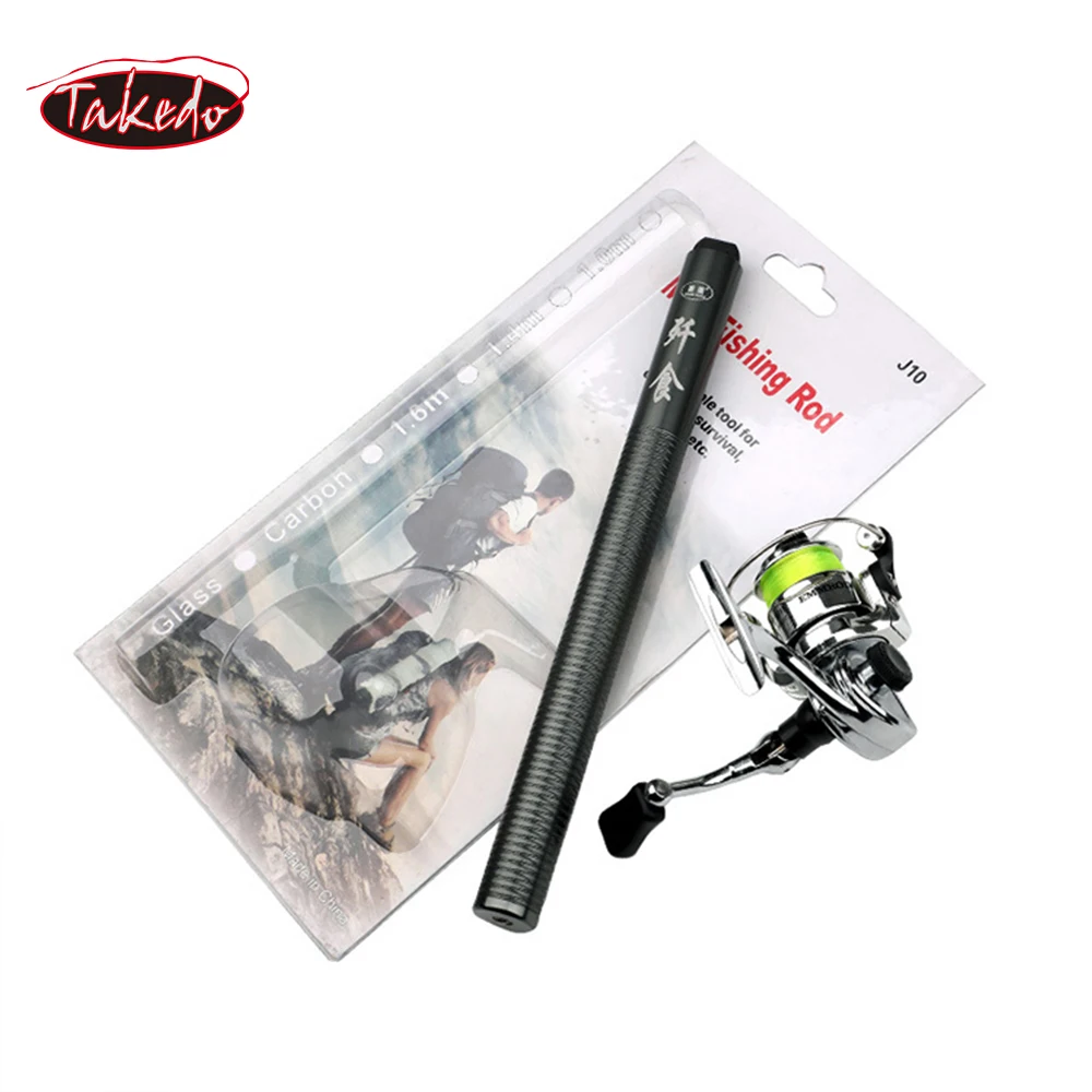 TAKEDO-Mini caña de pescar y carrete telescópico para niños, juego de caña de pescar en hielo, 1M, 1,4 M, 1,6 M, Matel, MY J10 - imagen 4