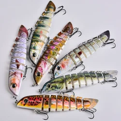 Proberos Swimbait 21,8g/5,1 pulgadas señuelo multiarticular hundimiento lento pez biónico natación Pesca lubina anzuelo triple aparejos de Pesca cebo duro