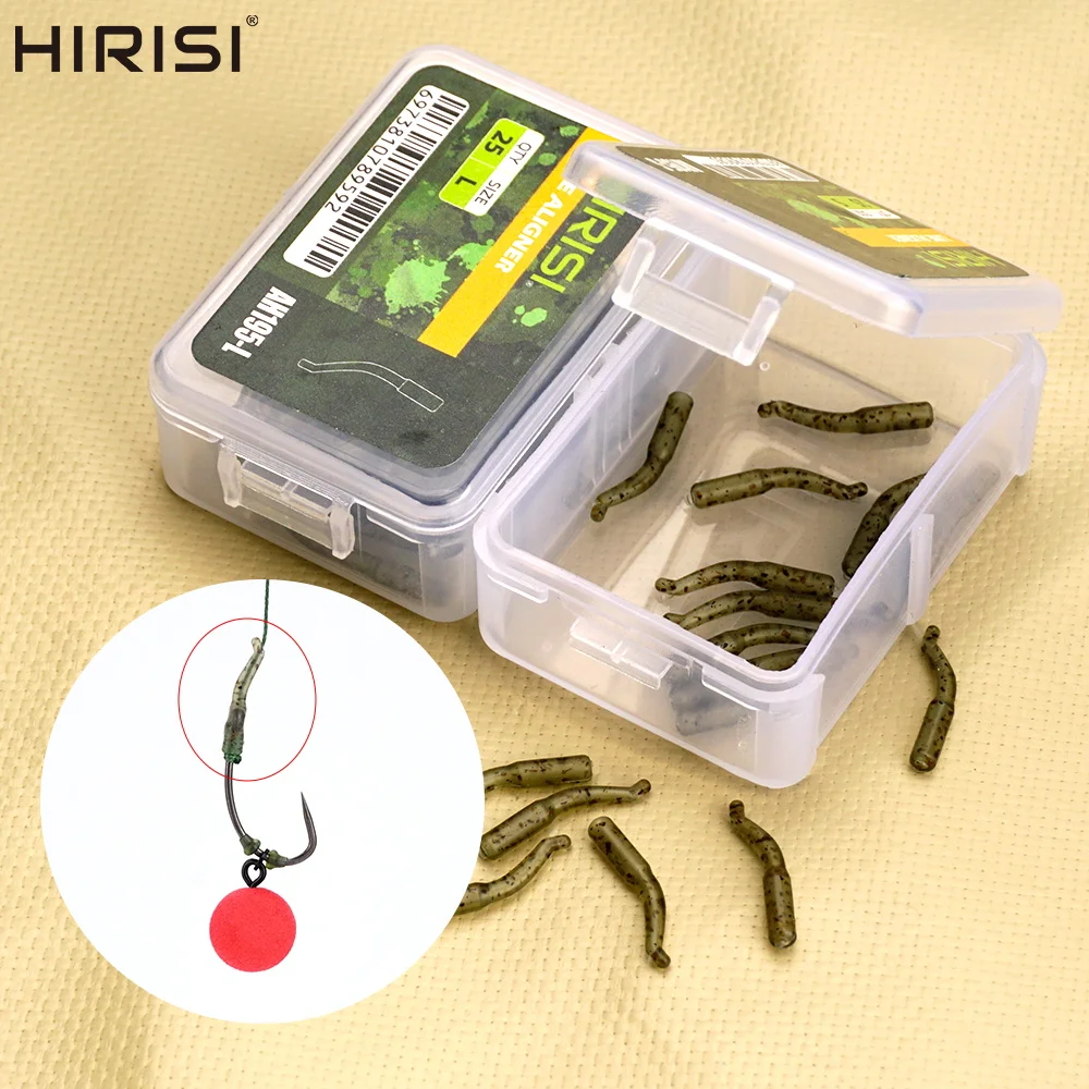 Hirisi-accesorios de pesca de carpa, 25 uds., manga de anzuelo de carpa, aparejos de pesca giratorios AH195, aparejos terminales de pesca