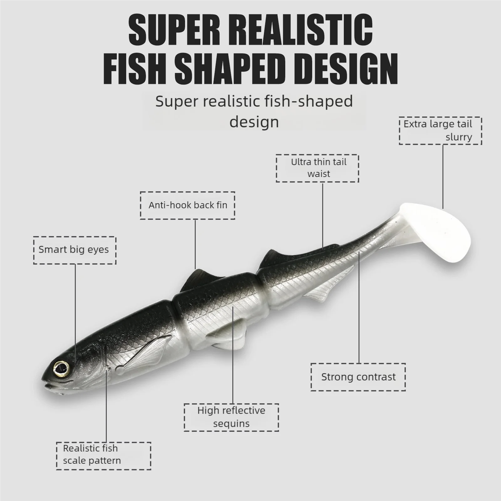 Señuelos de pesca agua salada 16 ~ 22cm plástico blando trucha Jig Swimbaits cebo para caminar silicona - imagen 2