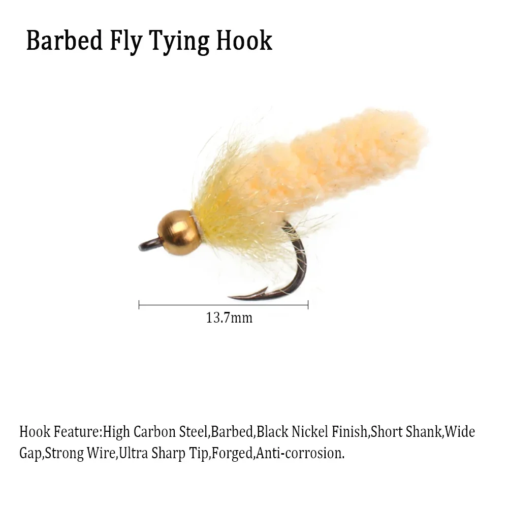 Wifreo-Cabeza de cuentas de latón para pesca, 8 piezas, mopa, cuerpo de chenilla, larvas, ninfa húmeda, Mosca, trucha, lubina, señuelo de pesca - imagen 4