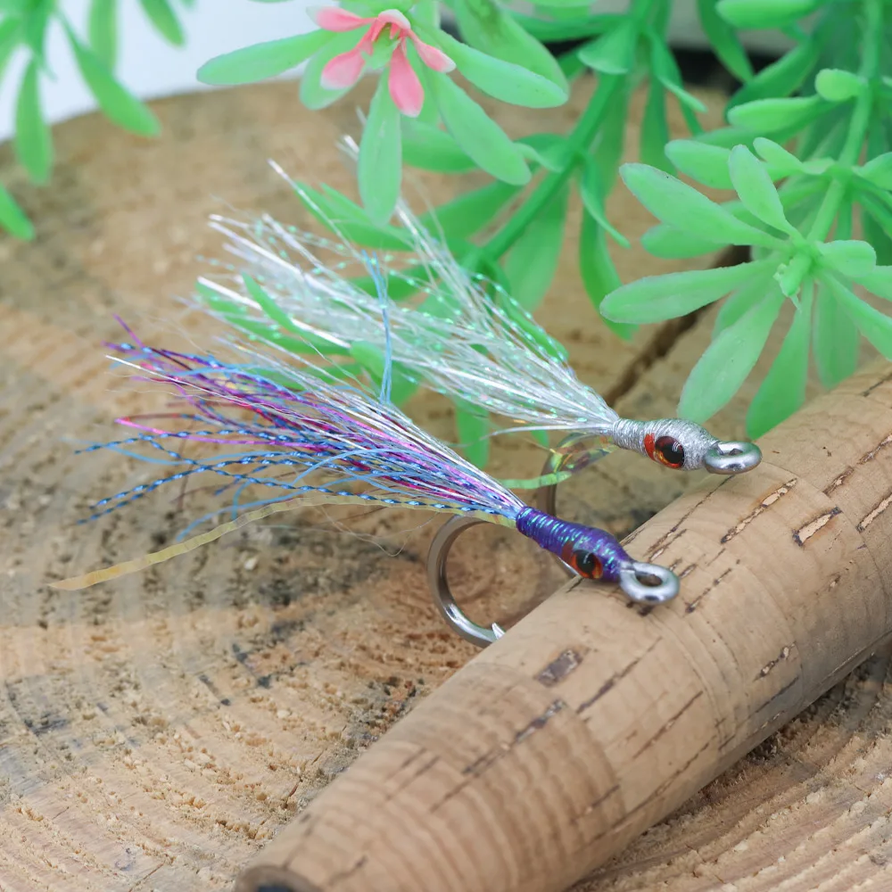 ICERIO 3/4PCS 4/0 #    Moscas de pesca con mosca epoxi 3D Minnow Baitfish señuelo con luminoso para trucha Pike almizclado lubina Señuelos de pesca de mar - imagen 4