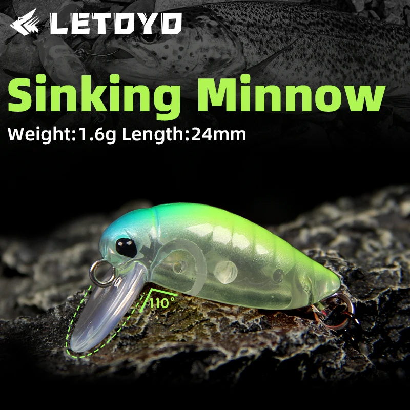 LETOYO Mini señuelo duro hundible para trucha 24 mm - imagen 5