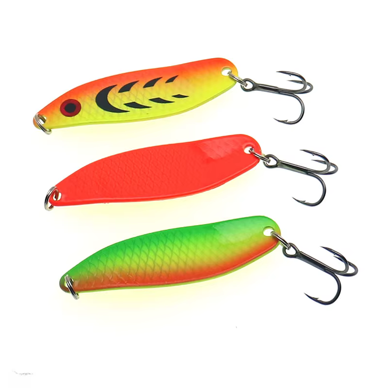 Señuelo Wobbler metálico triple anzuelo para lubina y salmón - imagen 4