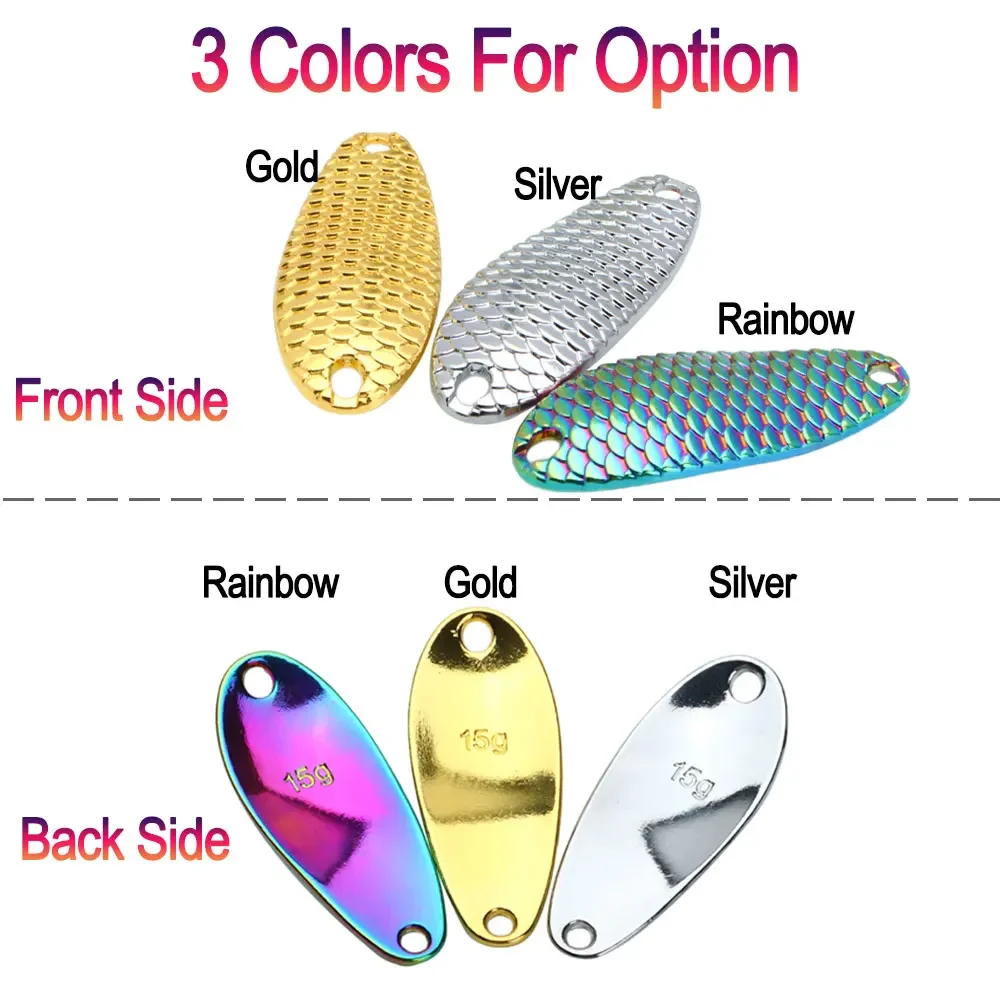 Bimoo 2,5g 3,5g 5g 7g 10g 15g pesca cuchara de Metal señuelos escamas de pescado cebo duro señuelo de pesca de mar para trucha Lucio perca lubina salmón - imagen 5