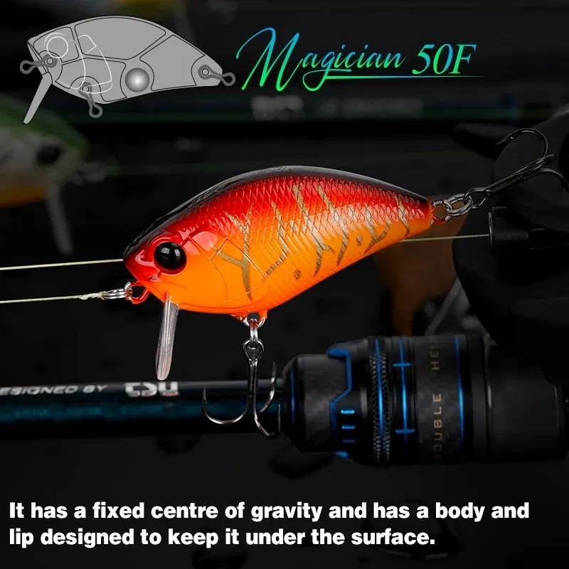 TSURINOYA-señuelo de pesca de superficie, 8,5g, 50F, Crankbait, 50mm, manivela flotante, Wobblers, cebos artificiales, Lucio - imagen 5