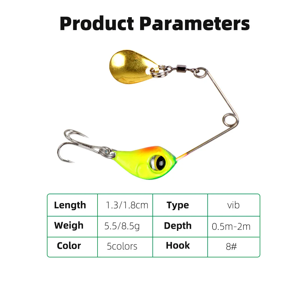 Señuelos de pesca 5g/8g VIB Spinners cebo Metal VIB señuelos plantillas de pesca cebos de hoja lubina Crankbait pesca Spinner hoja para lubina - imagen 2