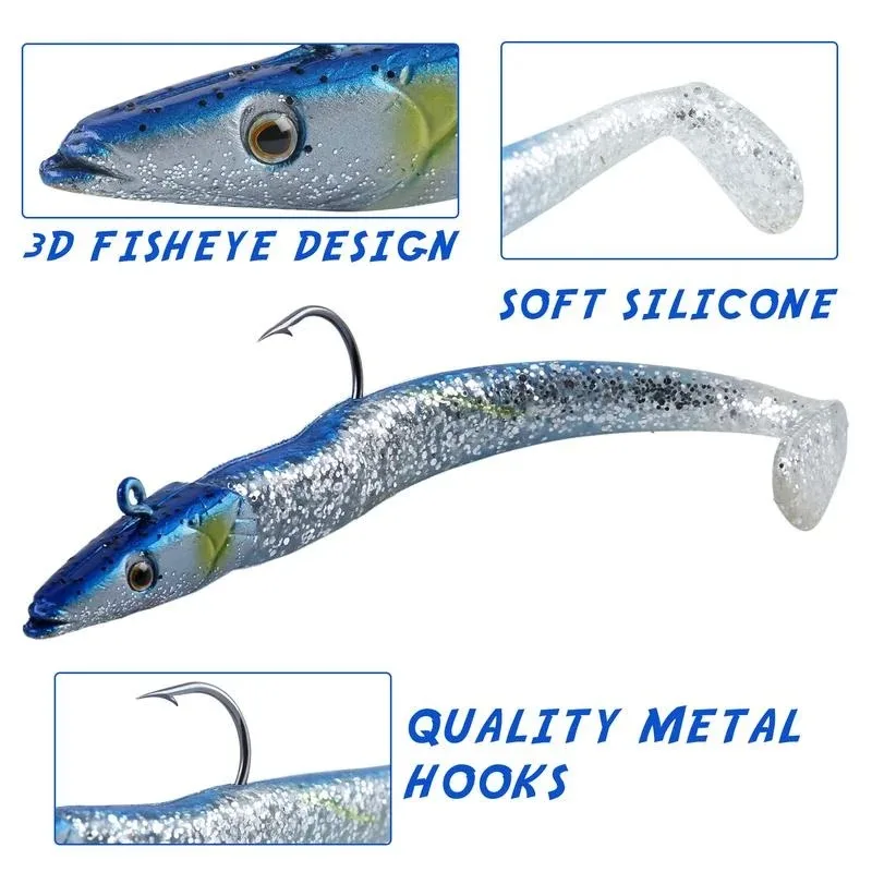 5 unids/lote 10g/11cm Wobblers de señuelo de pesca suave con plantilla de cuchara de plomo agua salada y agua dulce-cebo Artificial para captura definitiva - imagen 3