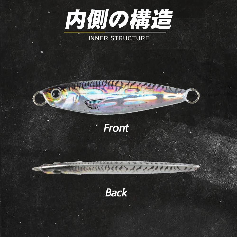 Señuelo de pesca con plantilla de Metal D1, 7g, 10g, 15g, 20g, 25g, 30g, 40g, 60g, 80g, cebo de impresión 3D que se hunde, Jigging lento, Lucio, aparejos de pesca de lubina - imagen 3