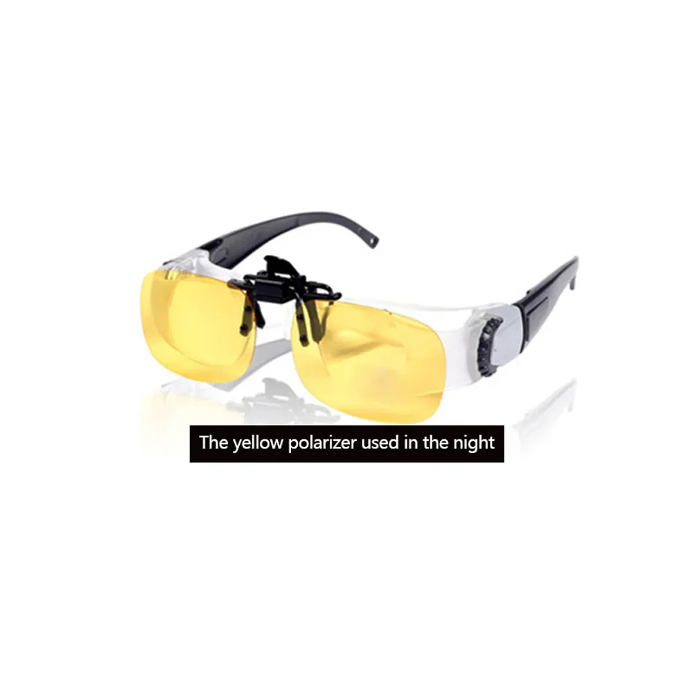 Clip polarizado acoplado sobre las gafas principales