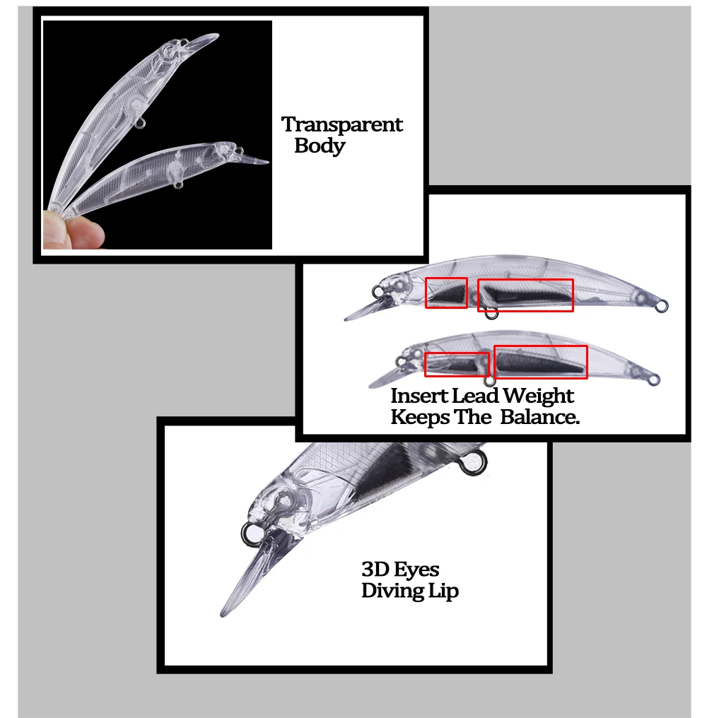 Ángulo lateral que muestra la forma aerodinámica y la pala del jerkbait