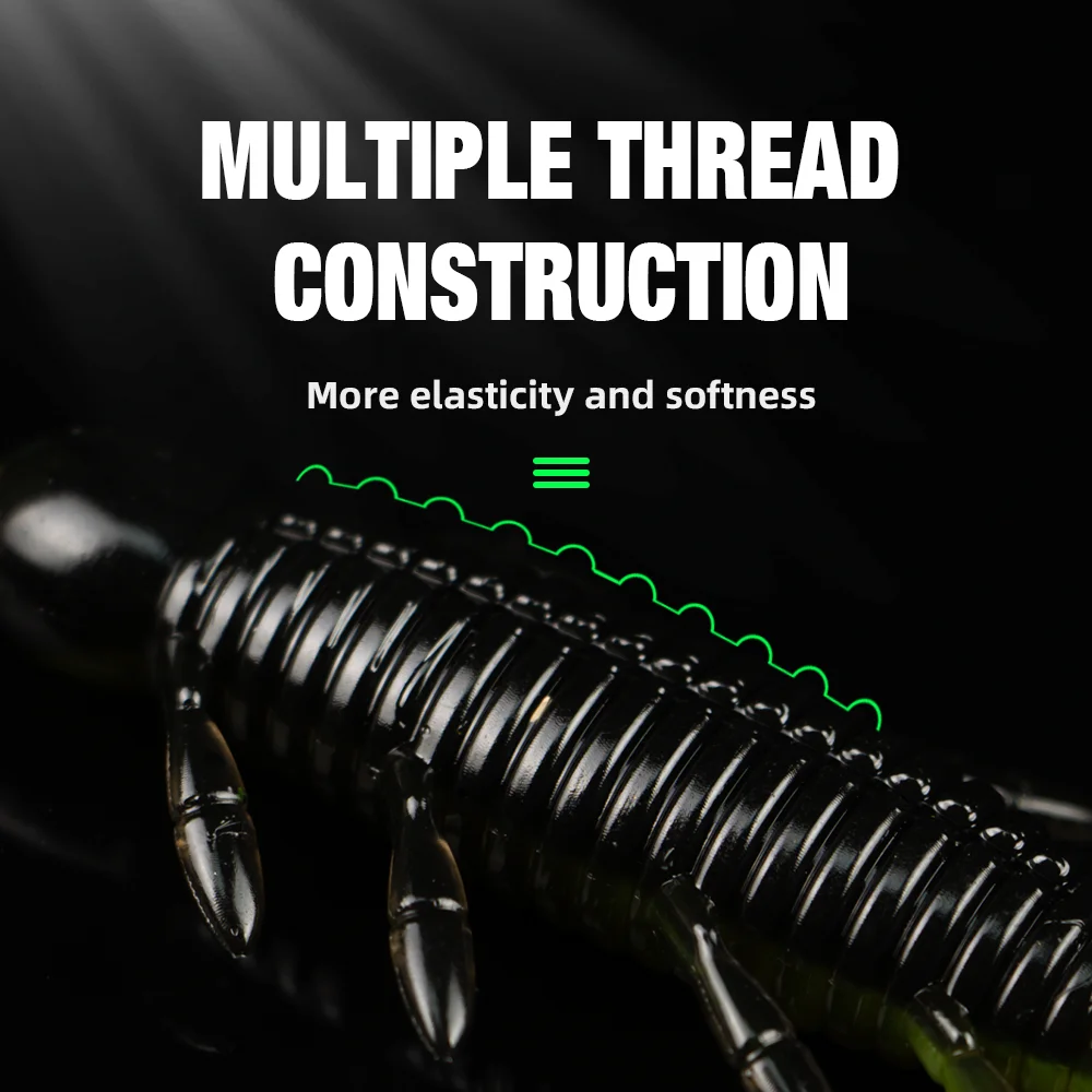 THORFORCE-señuelo de pesca suave, 5 uds., cebos blandos flotantes TPR, gusano, 60MM, 5G, cebo Artificial, aparejos de pesca de lubina - imagen 3