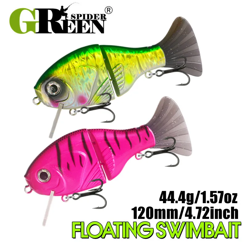 GREENSPIDER Glidebait 120 mm – Señuelo duro flotante para bass y bagre