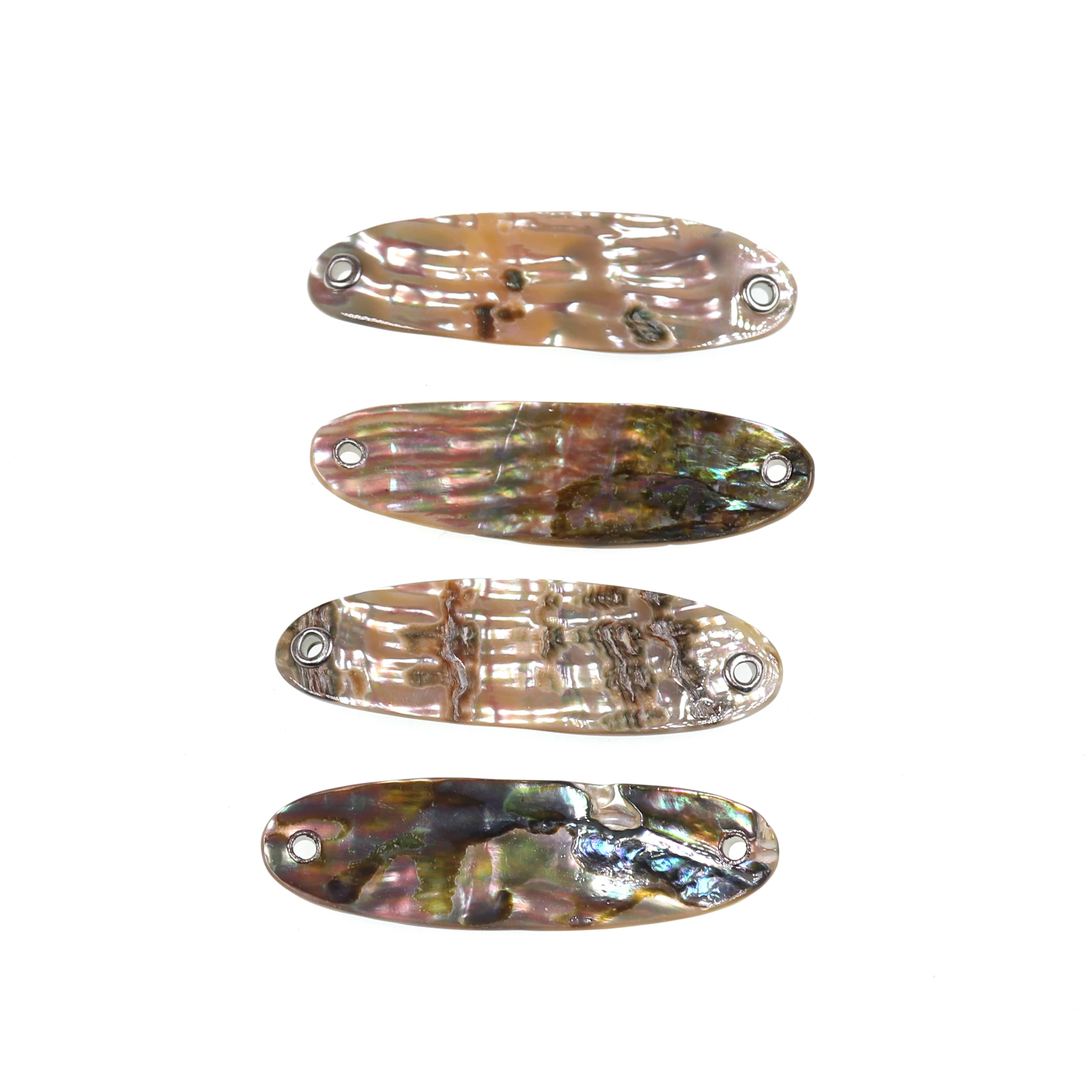 Wifreo-cuchara de concha de abulón de Color Natural, señuelo de pesca, tira de señuelos de concha, concha de perla de abulón genuino con agujero, 1 unidad - imagen 4