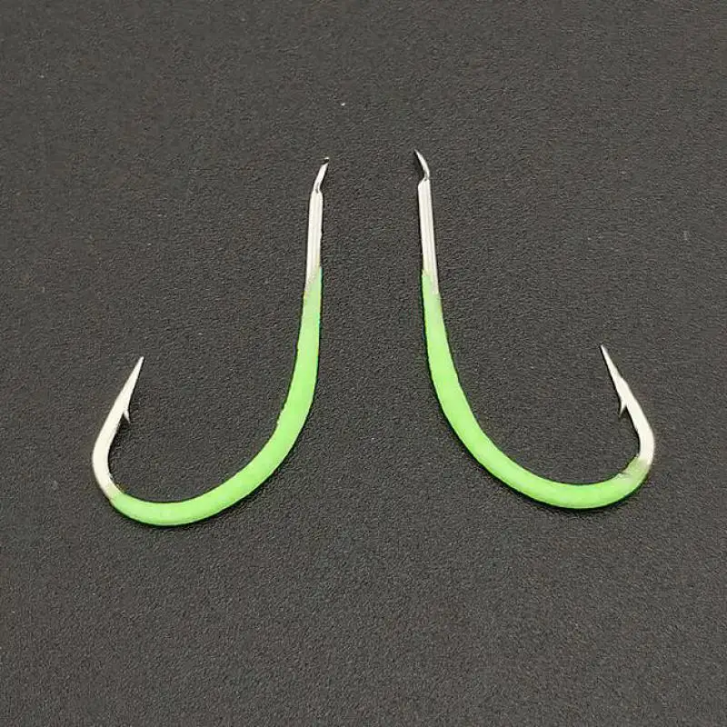 Anzuelo de Pesca de acero con púas, anzuelos luminosos de alto carbono, forma anular inoxidable, accesorios para Pesca, 10 unids/lote, 9 #-18 # - imagen 3