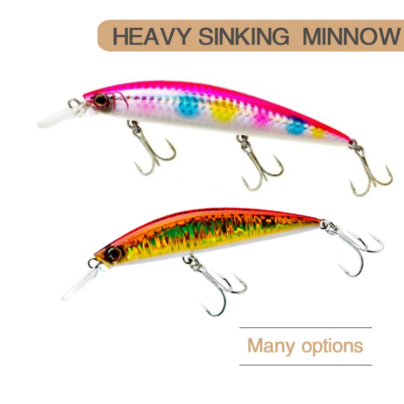 Cebo de agua dulce Mino 90MM110MM, cebo ultralargo fundido, peso que se hunde 27g37g, cebo para perca, cebo para curricán, aparejos de pesca - imagen 2