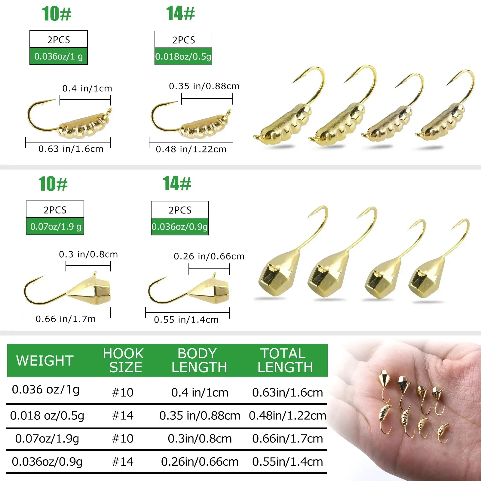 Goture-Juego de plantilla de pesca en hielo, señuelo de pesca de tungsteno para invierno, anzuelo de lágrima, cebo luminoso de invierno para Lucio, carpa, Panfish - imagen 3