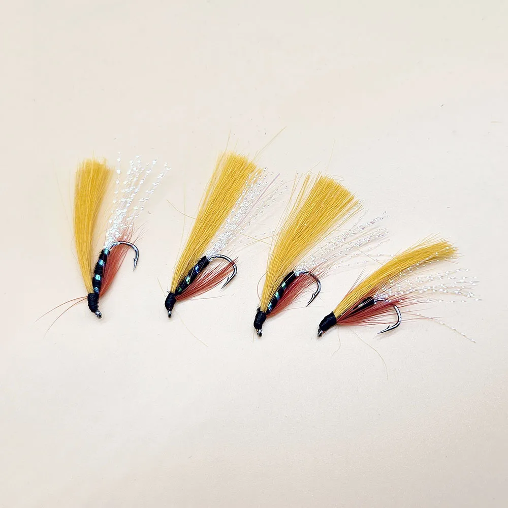 MNFT Minnow Streamer con plumas rojas y naranjas para pesca - imagen 3