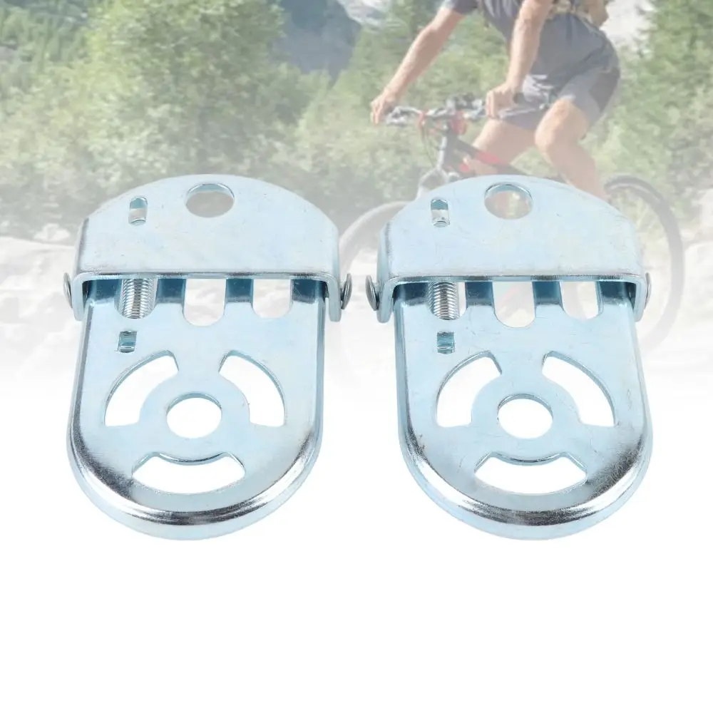 Pedales de bicicleta plegables universales de acero al manganeso ​ ​ Reposapiés plegable ​ ​ ​ ​ Estribos plateados para MTB ​ ​ ​ ​ Clavijas del asiento trasero ​ ​ - imagen 5