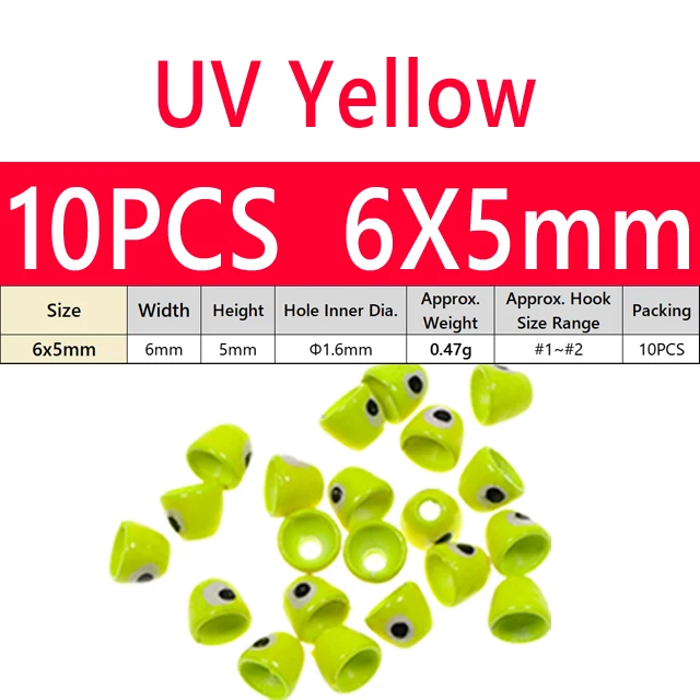 10PCS 6x5mm Yellow