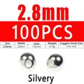100pcs 2.8mm Silvery