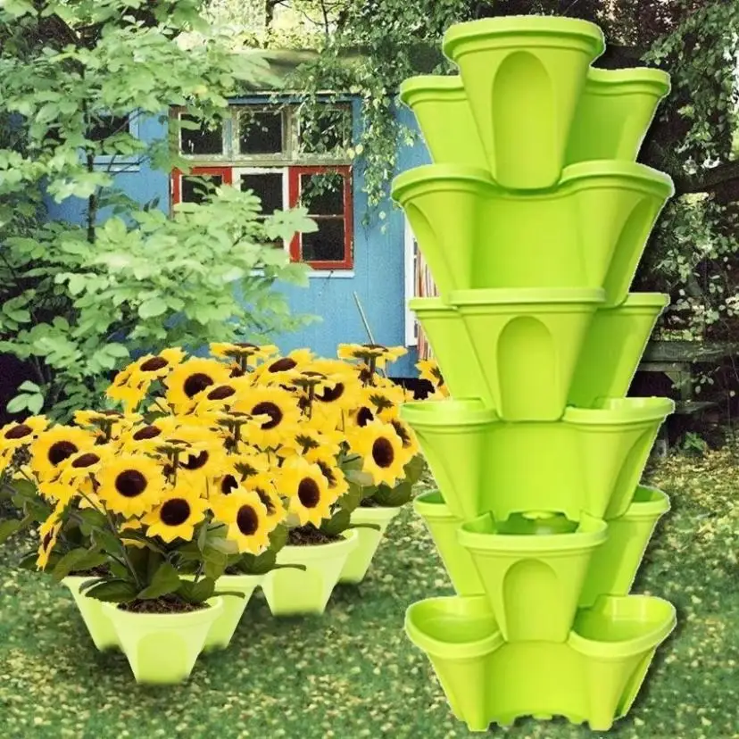 Macetas apilables de plástico para jardineras y balcones - imagen 5