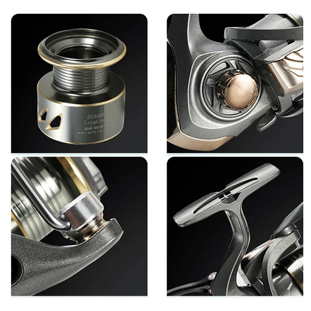 Sea-carrete de pesca de Metal Serie 2000-7000, potencia de arrastre máxima 5,2: 1, 17 libras, alarma de peces, carretes giratorios, anticorrosivos para todas las aguas - imagen 5