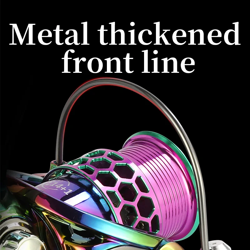 RUKE nuevo carrete giratorio de pesca arcoíris relación de engranaje 5,0: 1 14 + 1 solo rodamiento 231g todo anticorrosión de alta calidad - imagen 3