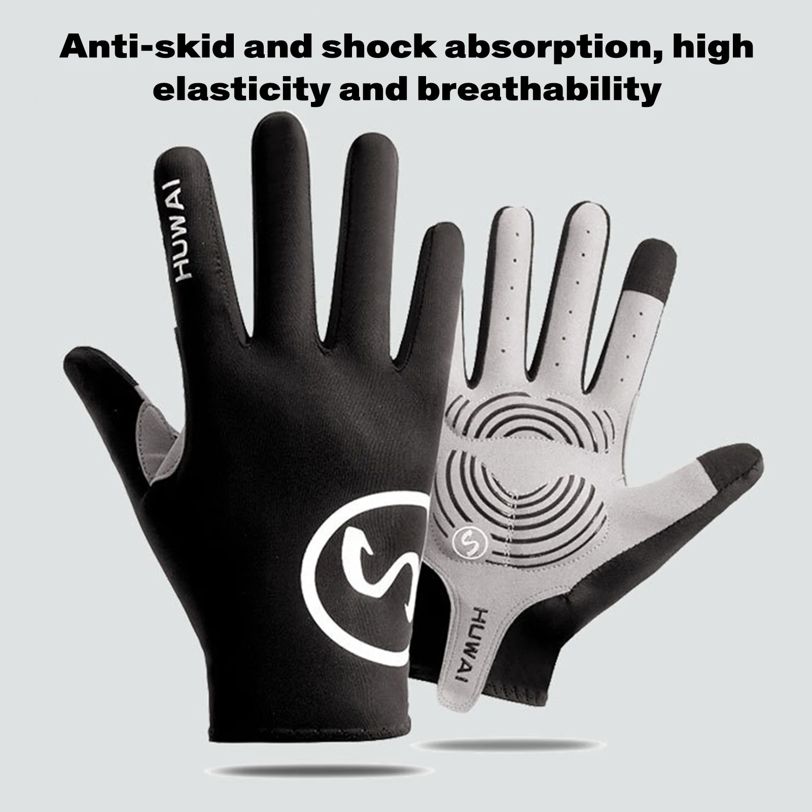 Guantes de seda helada de verano para hombres y mujeres, guantes antideslizantes transpirables con dedos completos para pantalla táctil, manoplas de protección solar a la moda - imagen 3