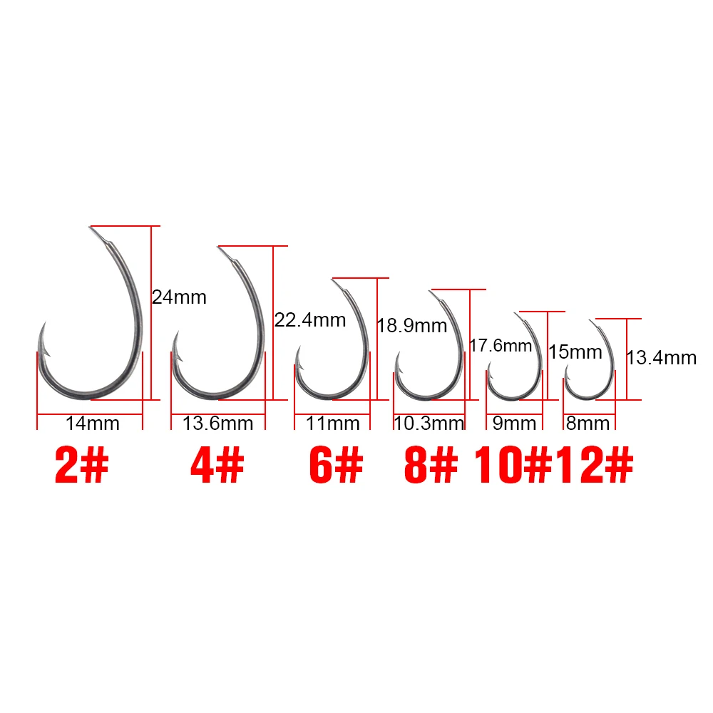 50x anzuelos de pesca con revestimiento de PTFE, anzuelos de púas para pesca de carpa, accesorios 7011 - imagen 4