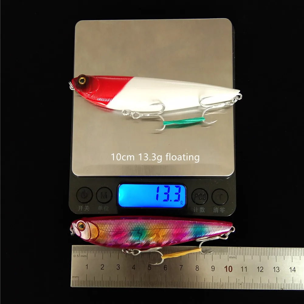 Swolfy-señuelo de pesca flotante, cebo duro de superficie de agua salada para Lucio, trucha, aparejos de pesca, 3 piezas, 10cm, 13g - imagen 5