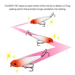 TSURINOYA FLICKER 70F – Señuelo de superficie lápiz flotante 70mm
