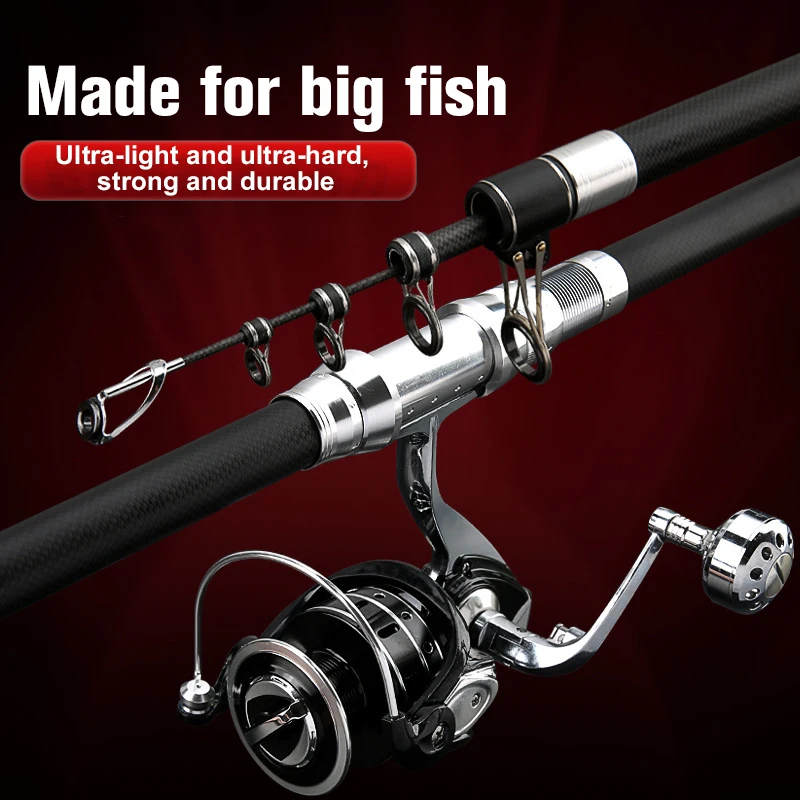 Goture-caña de Surf telescópica de carbono, caña de pescar superligera/dura de 4 secciones, para mar, para Surfcasting, fundición a tierra, 3,6 m-5,4 m - imagen 4