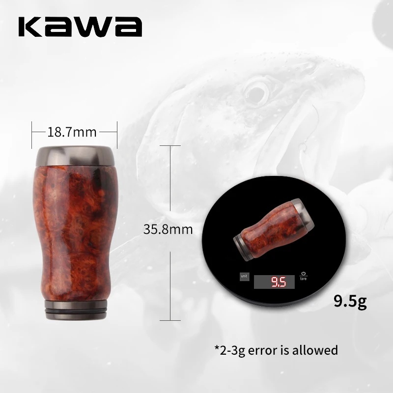 Perilla de mango de pesca Kawa, Material de sándalo rojo para carrete de pesca giratorio S/D y gota de agua, accesorio para perilla DIY - imagen 3